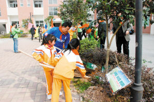 英利育才小学植树节金桂飘香