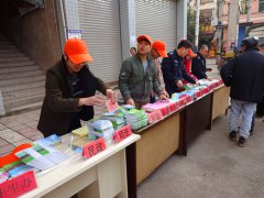 虎城镇机关青年职工法制日街头宣传法律法规